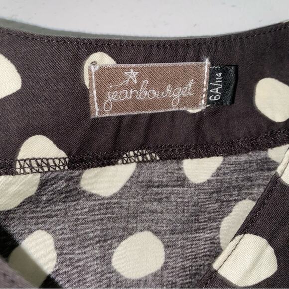 Jean Bourget French Designer Girls sz 6 Brown Polka Dot Jacket Tulle Ruffle - Picture 6 of 10